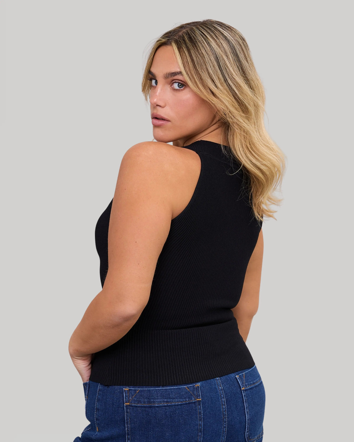 High Neck Top in Black, photo 13