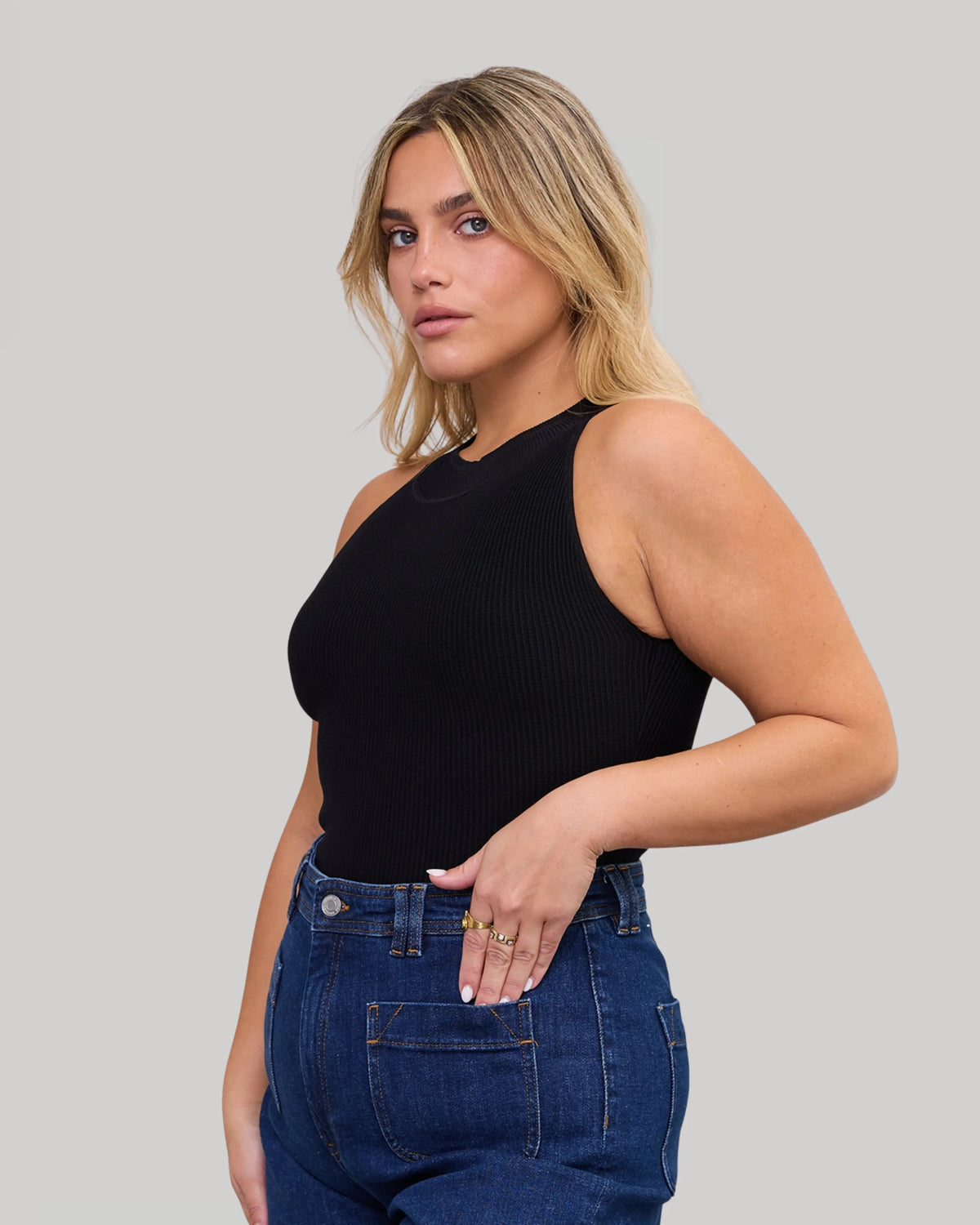 High Neck Top in Black, photo 12