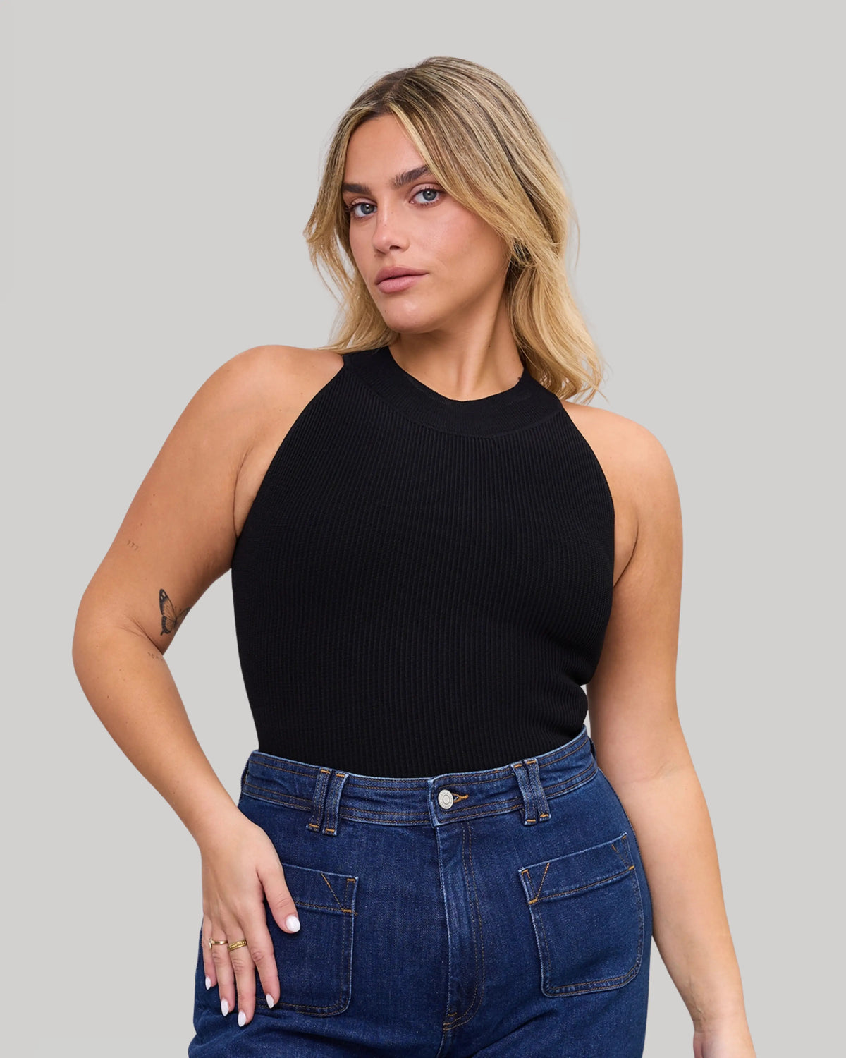 High Neck Top in Black, photo 10