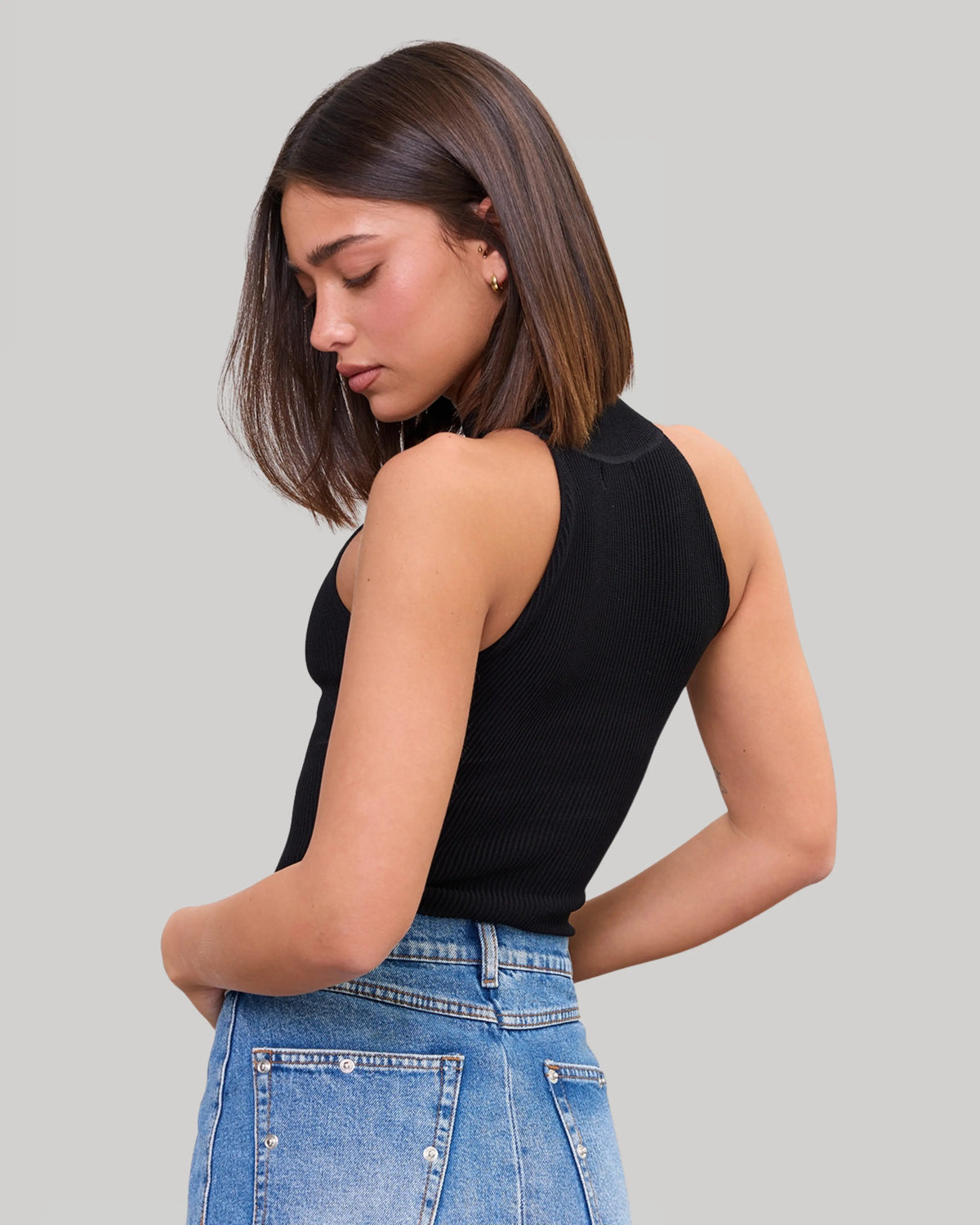 High Neck Top in Black, photo 5