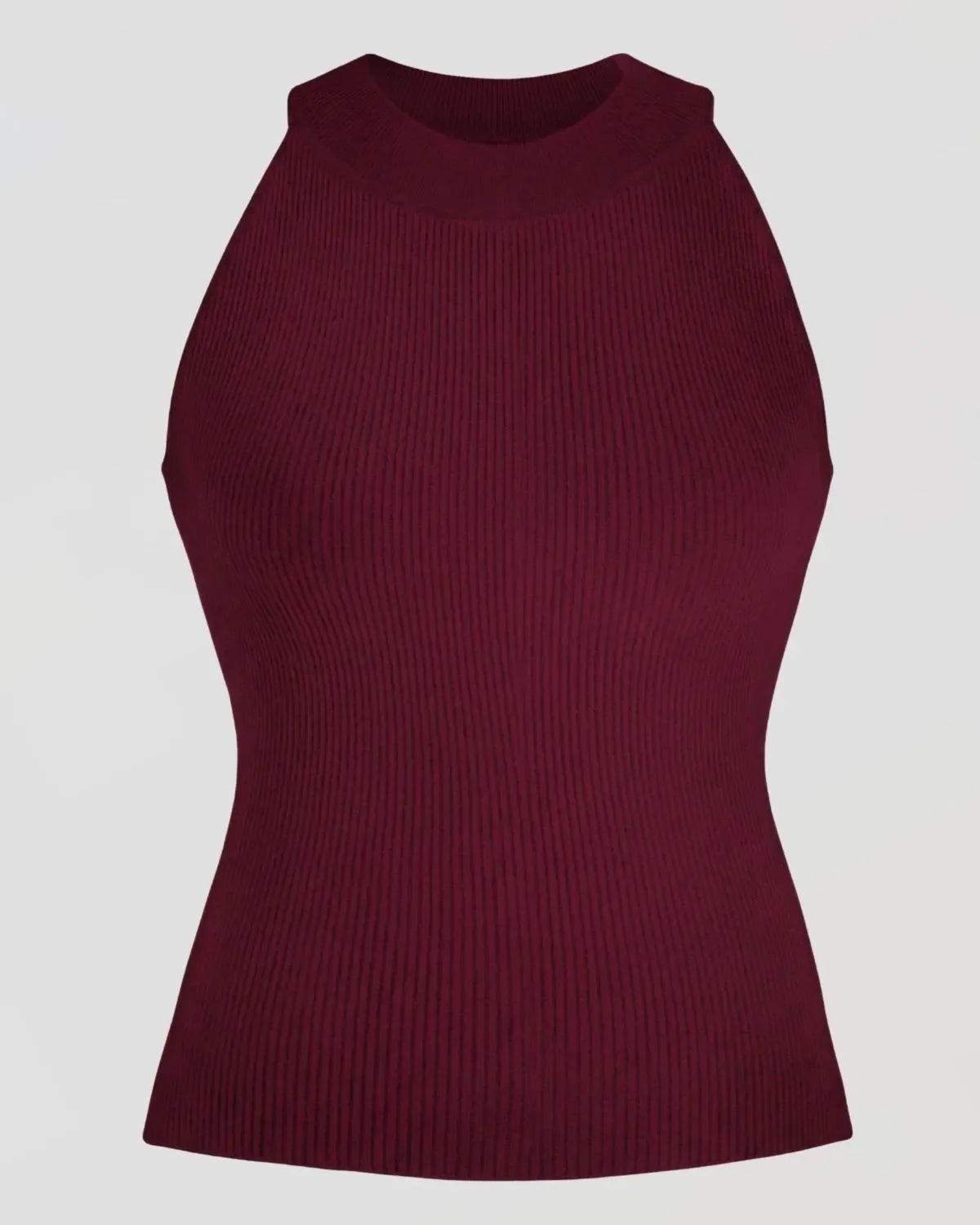 High Neck Top | Burgundy