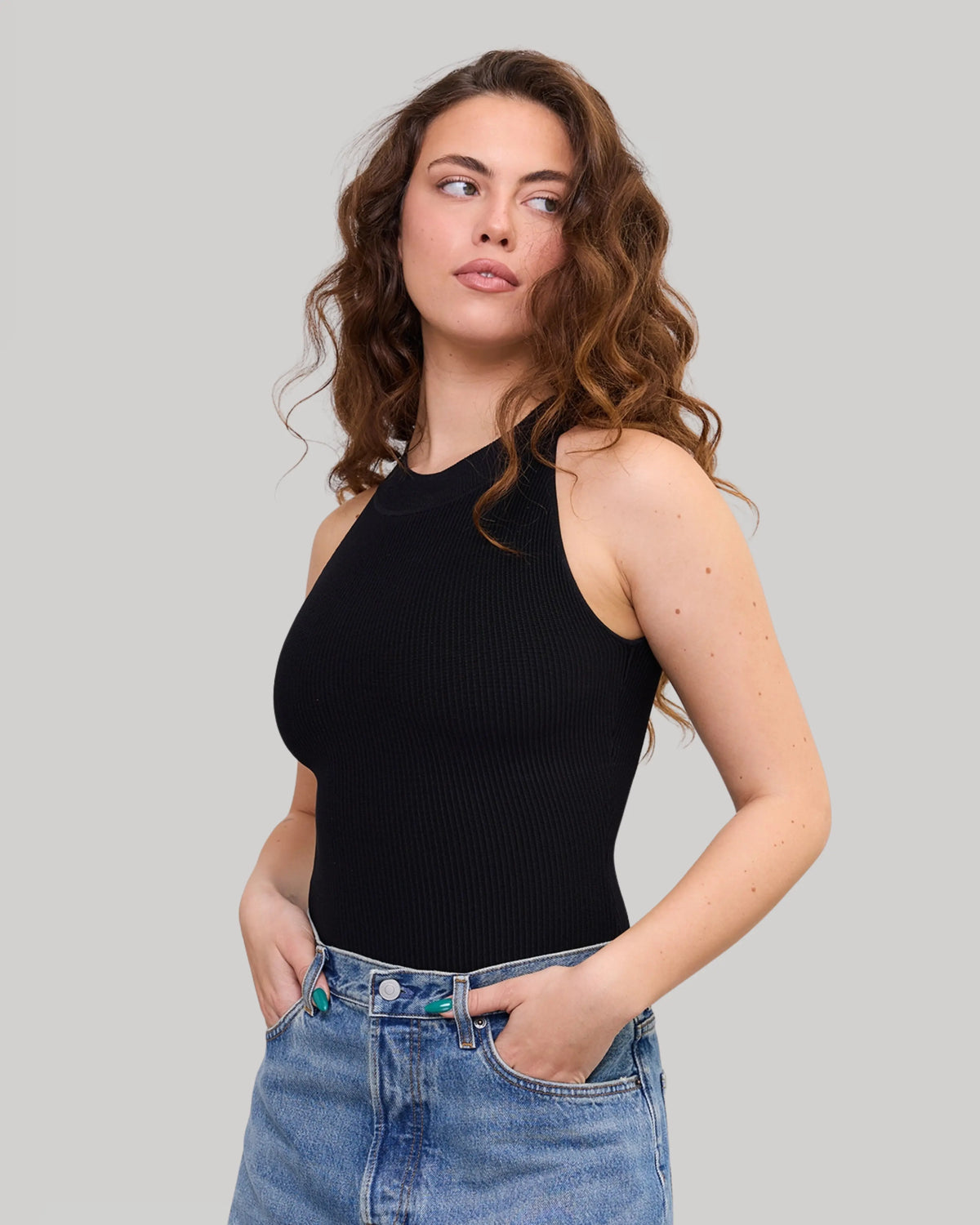 High Neck Top in Black, photo 6