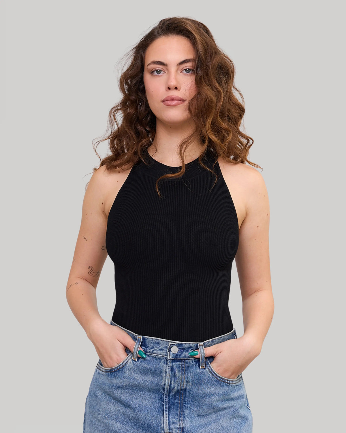 High Neck Top in Black, photo 8