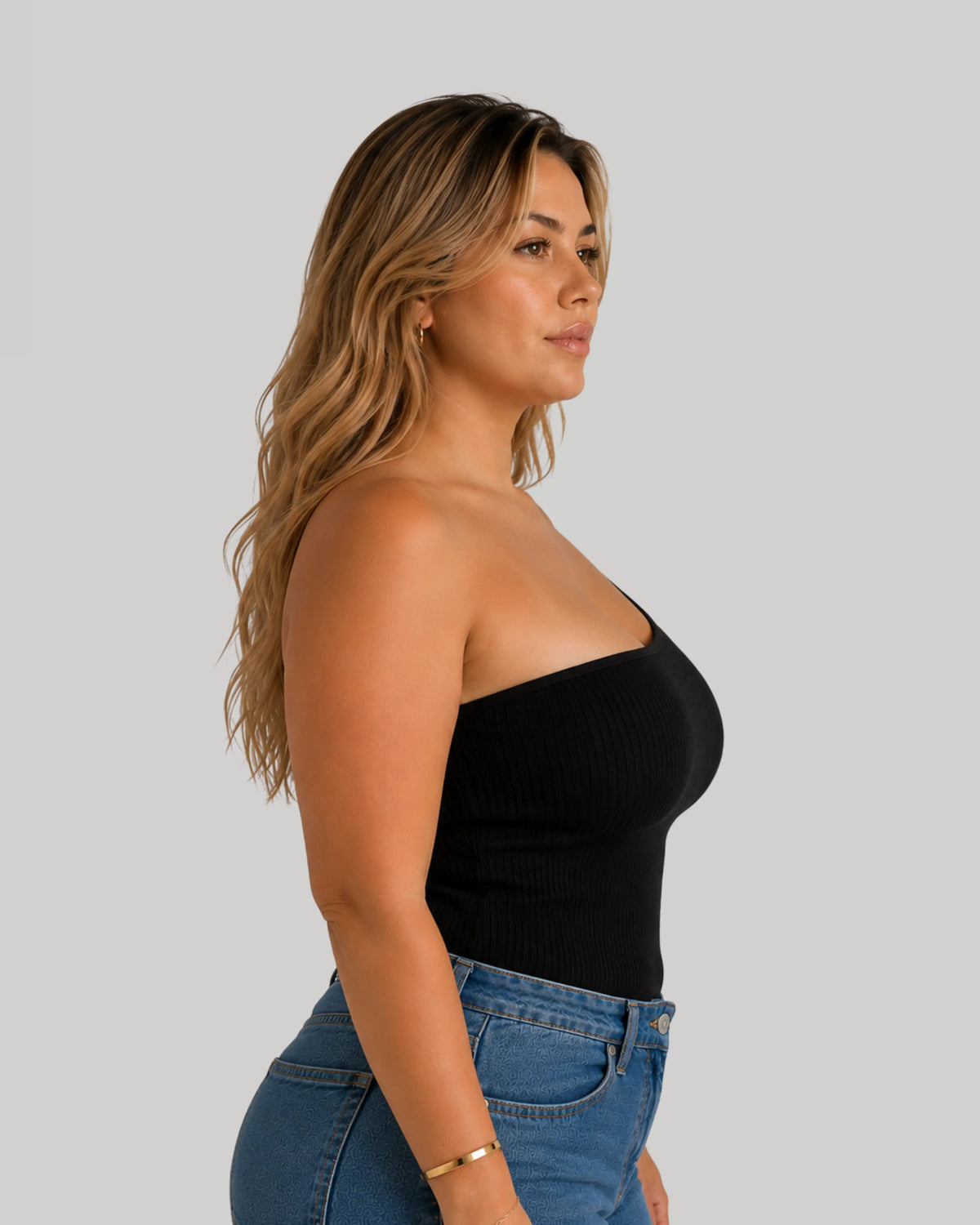 One Shoulder Top in Black, photo 9