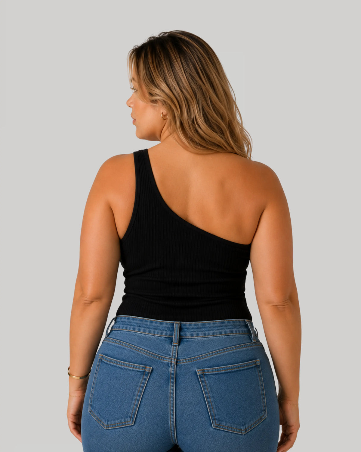 One Shoulder Top in Black, photo 10