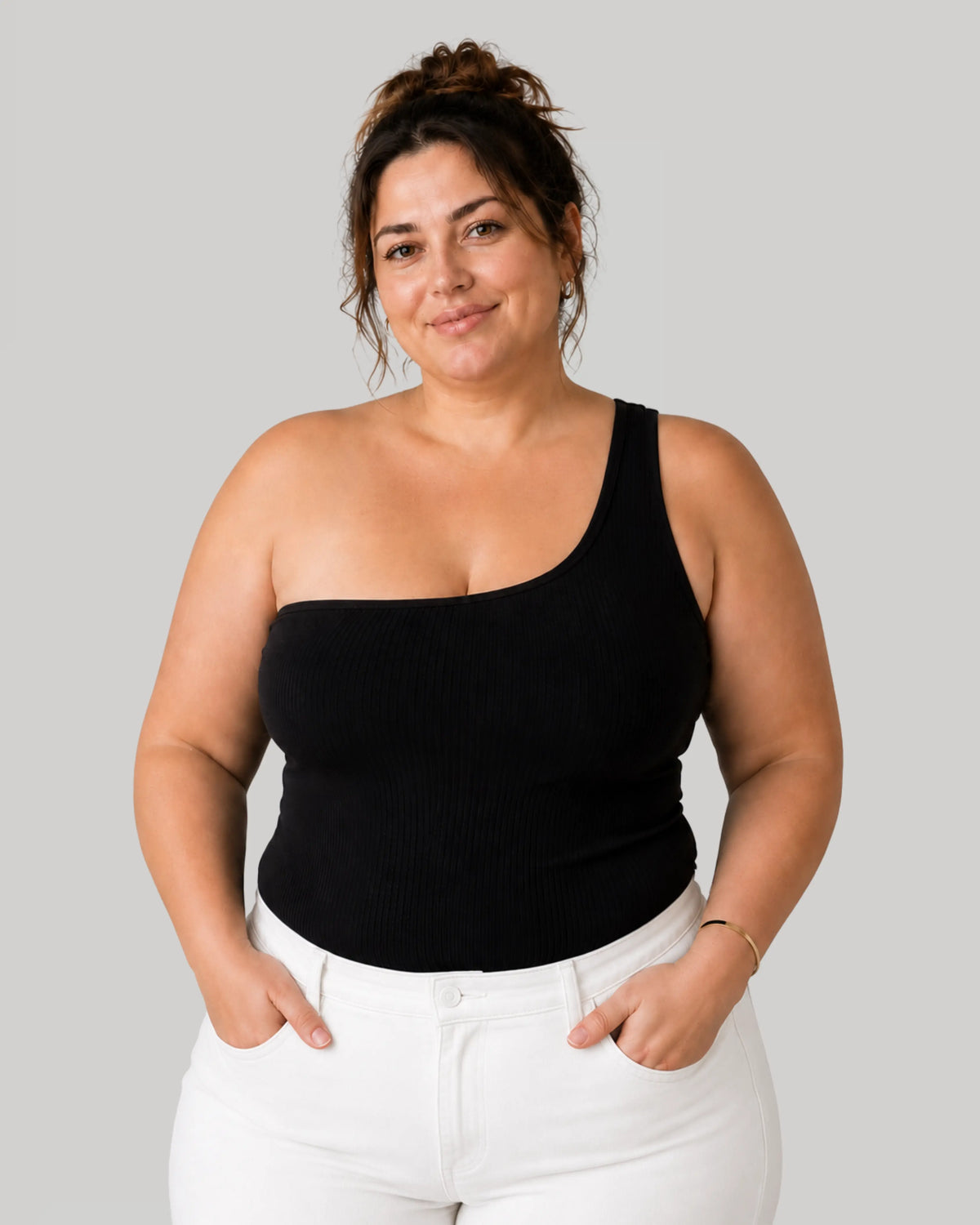 One Shoulder Top in Black, photo 11