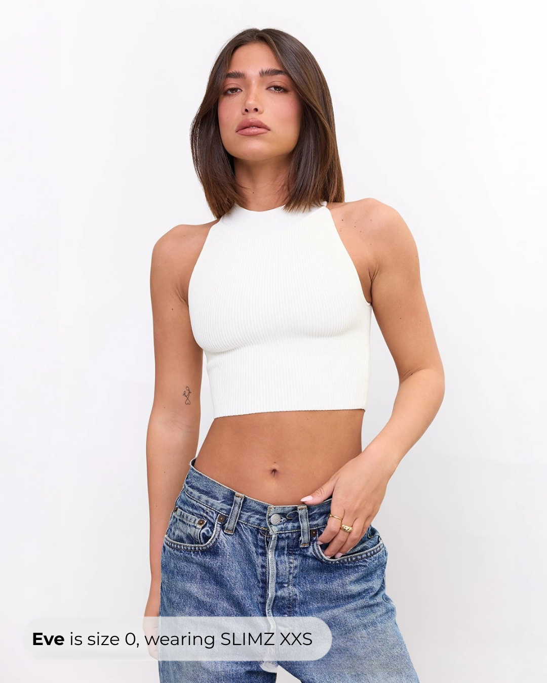 High Neck Crop Top in Pearl, photo 5