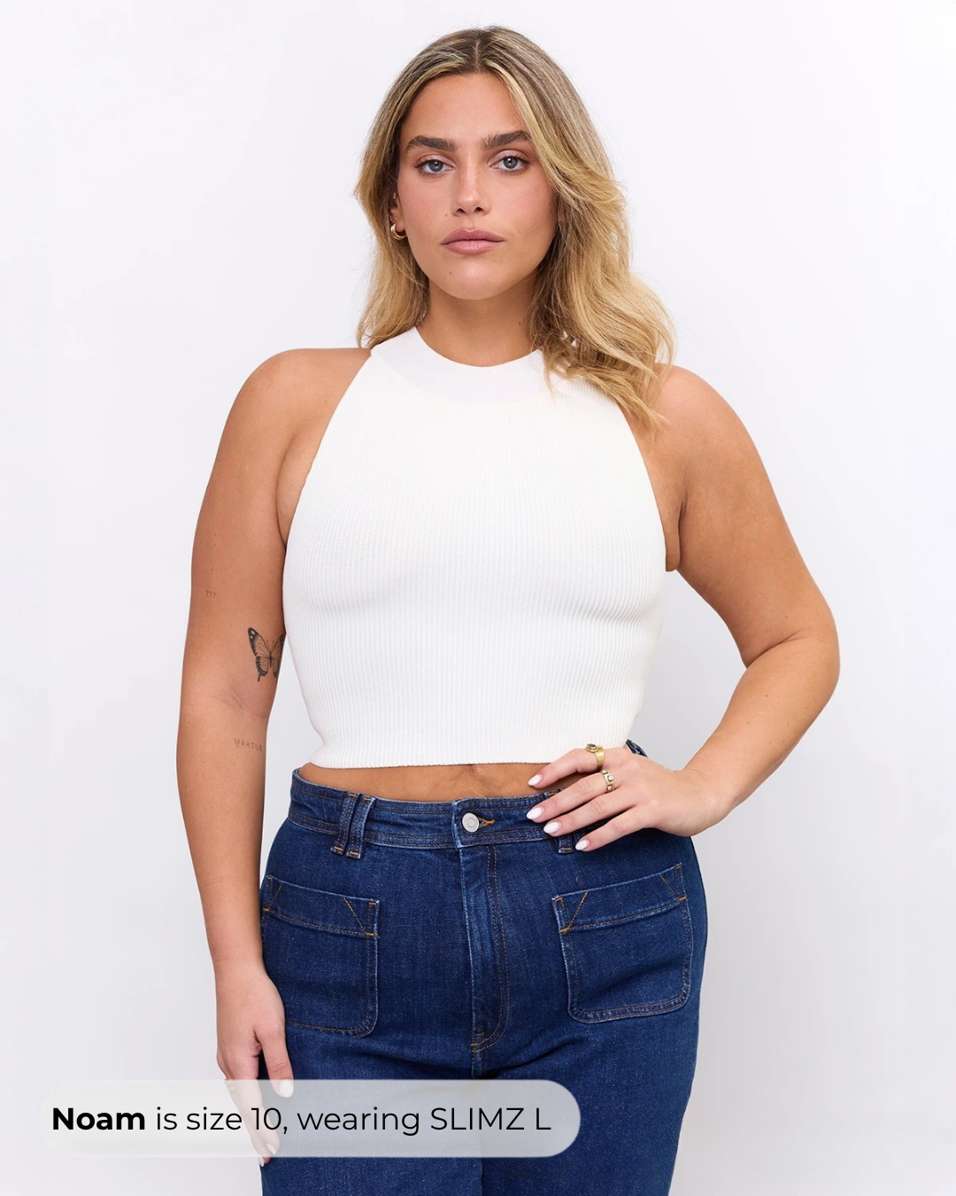 High Neck Crop Top in Pearl, photo 14