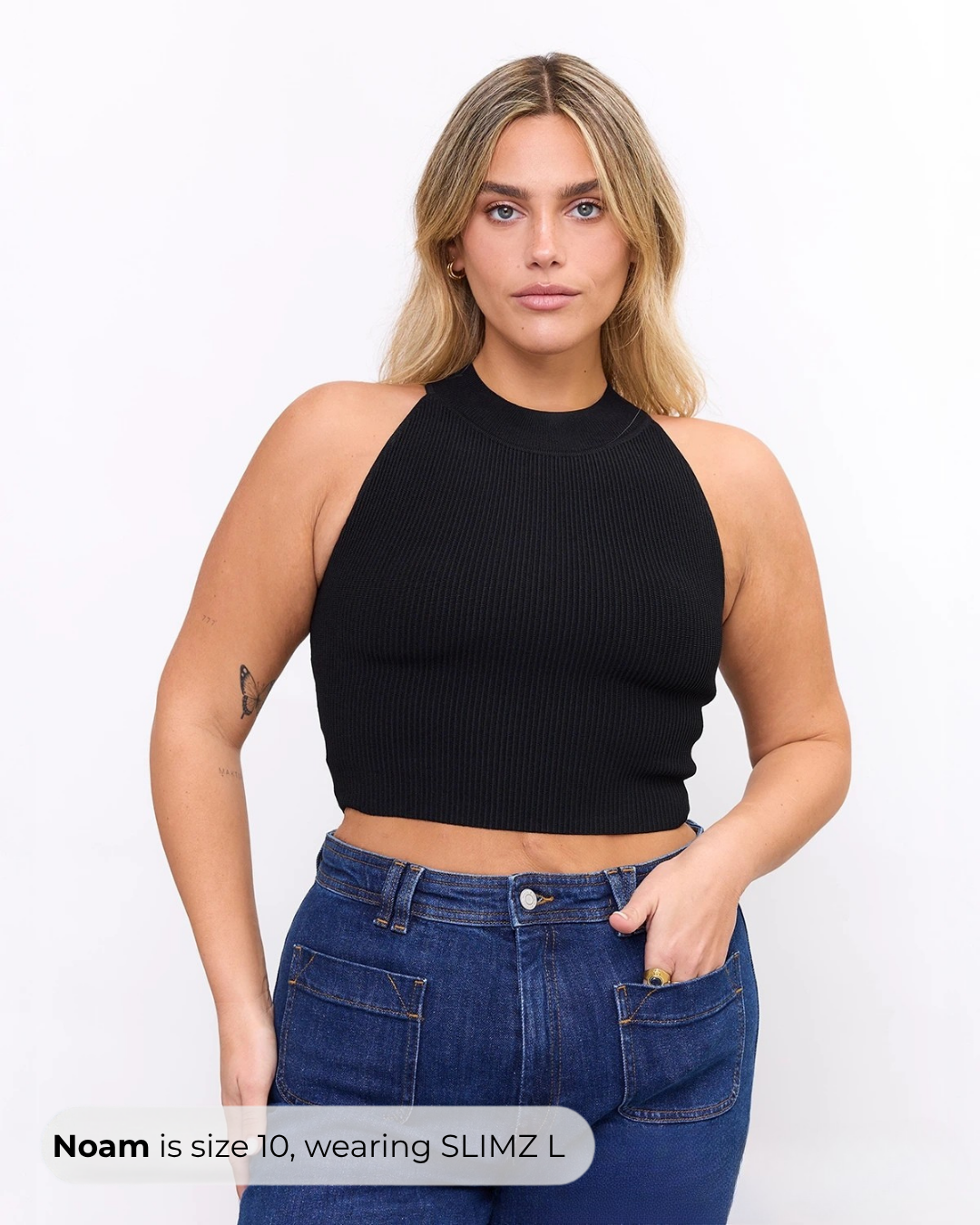 High Neck Crop Top in Black, photo 12