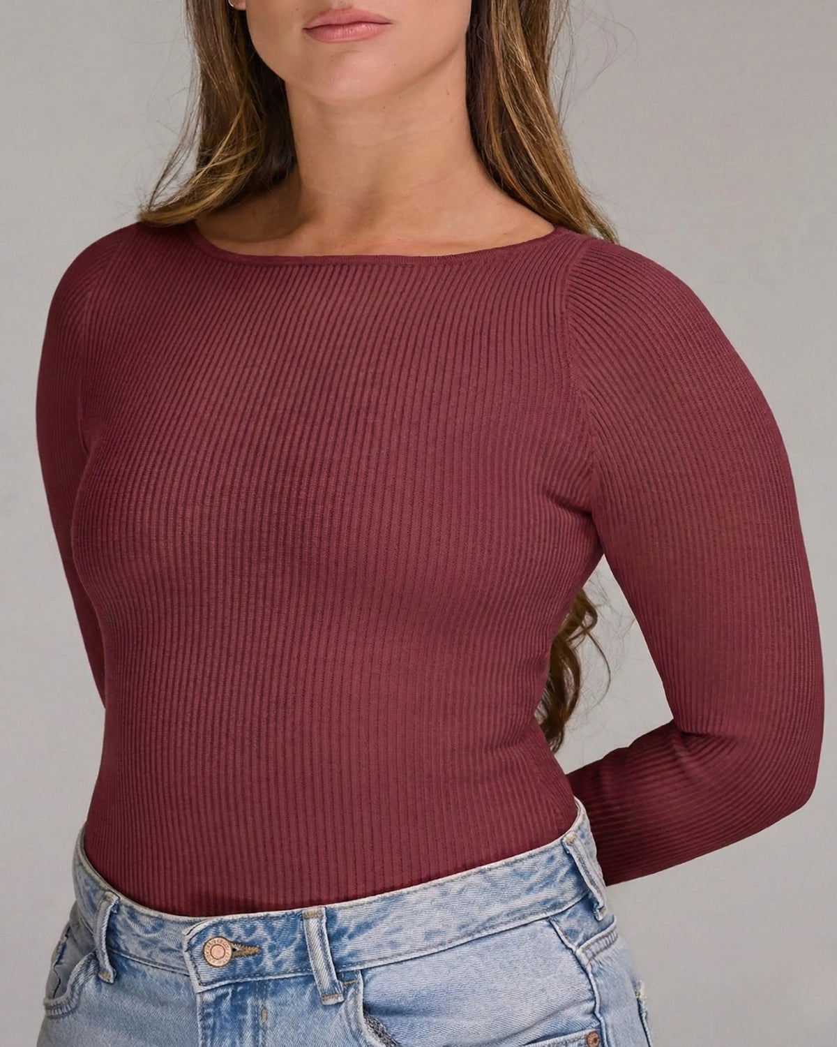 Long Sleeve Top in Burgundy, photo 5