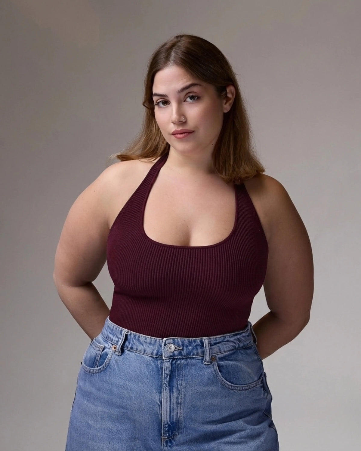 Halter Top in Burgundy, photo 11