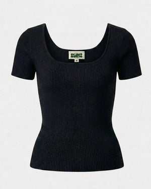 Short Sleeve Top — Black, image 2