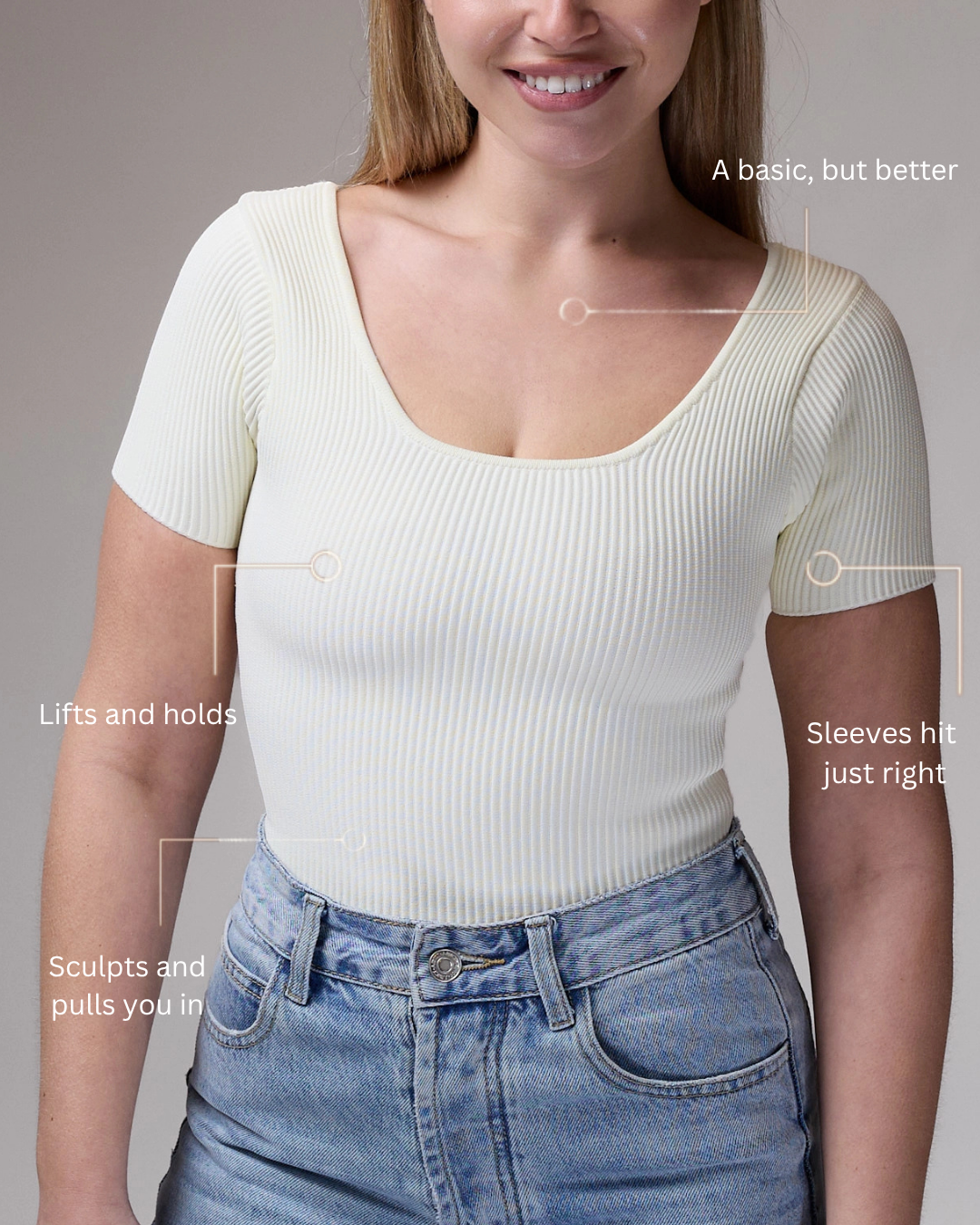 Short Sleeve Top in Pearl, photo 3