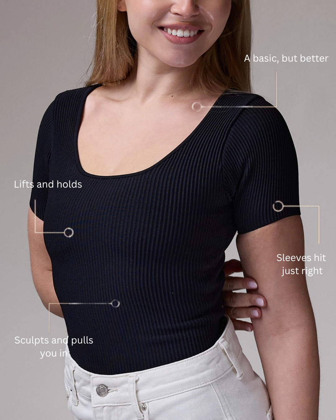 Short Sleeve Top in Black, photo 3
