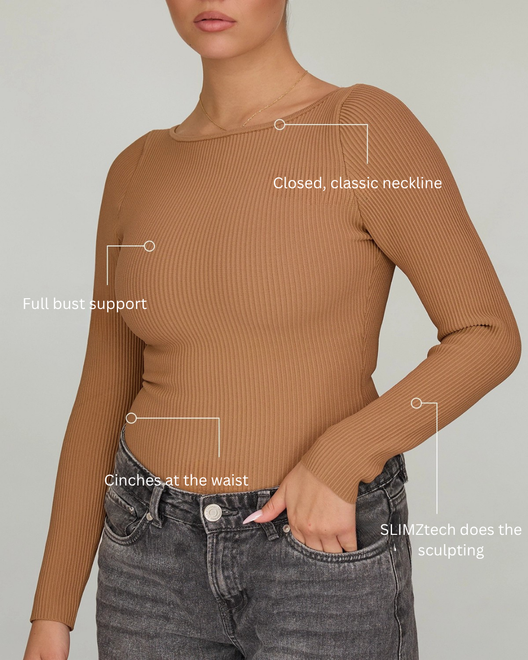 Long Sleeve Top in Mocha, photo 3