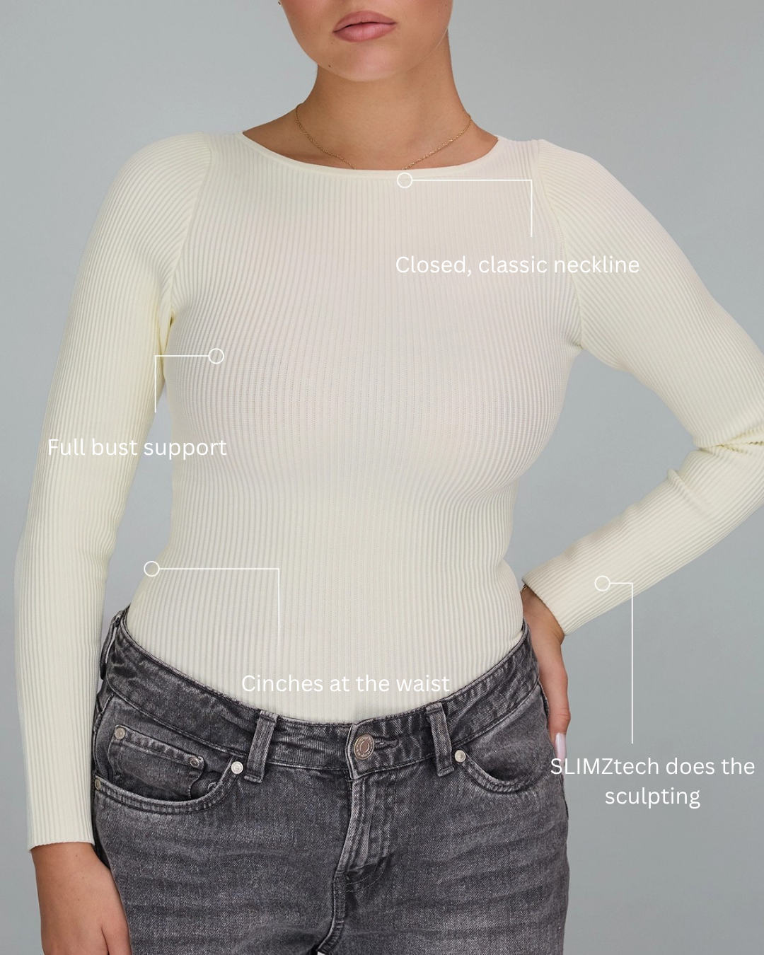 Long Sleeve Top in Pearl, photo 3