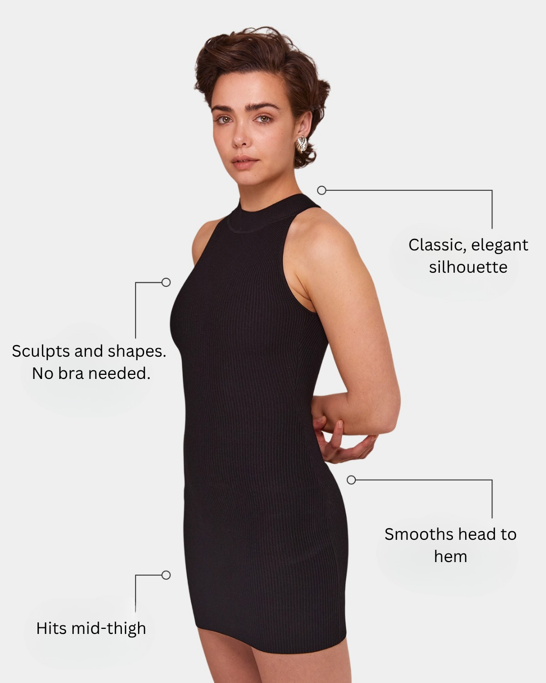 High Neck Dress in Black, photo 5