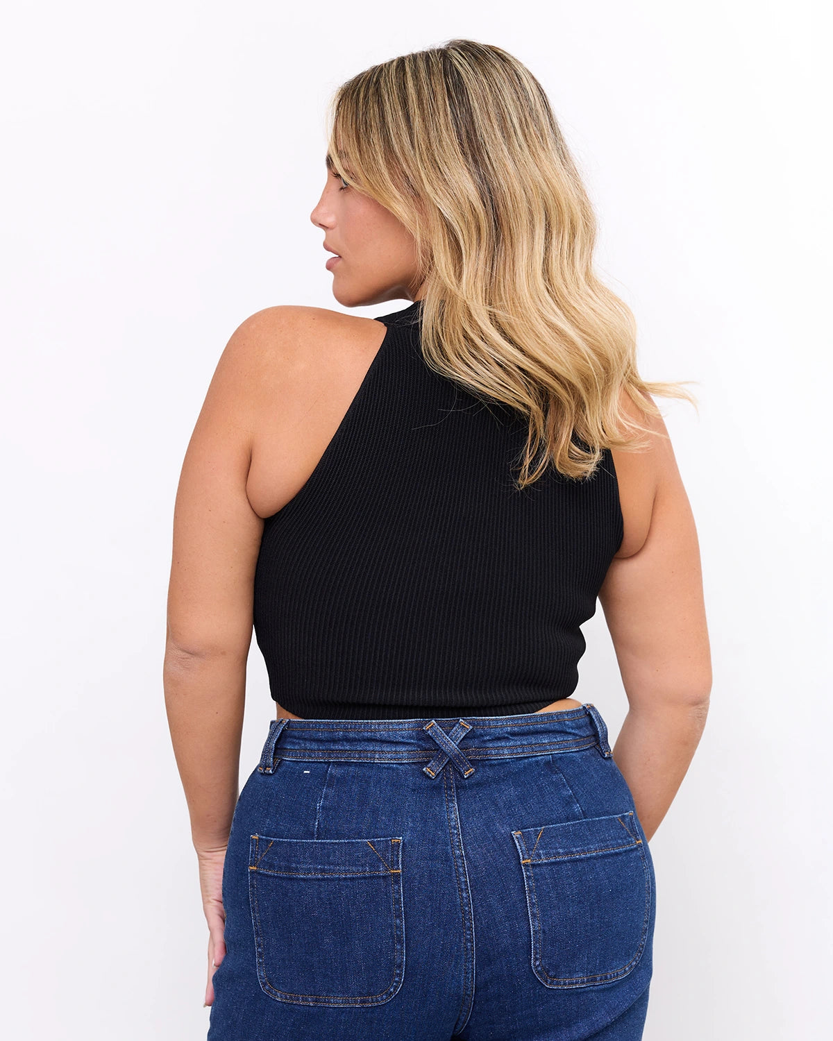 High Neck Crop Top in Black, photo 14