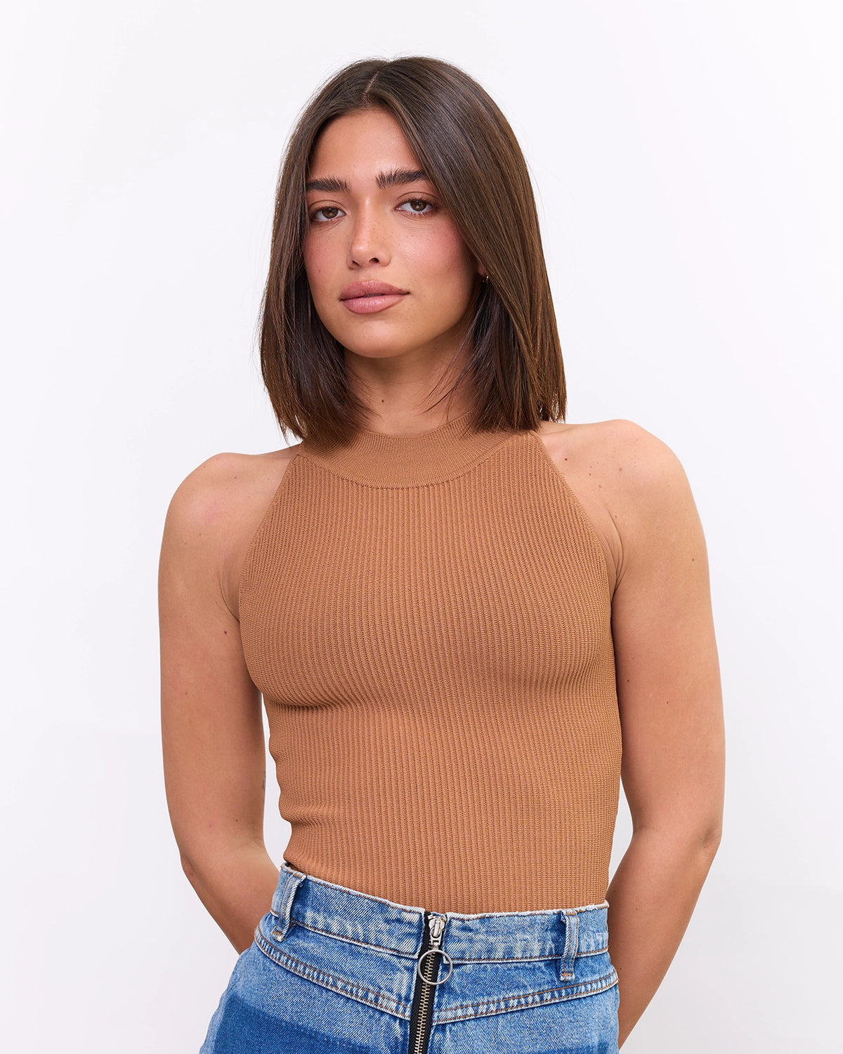 High Neck Top in Mocha, photo 6