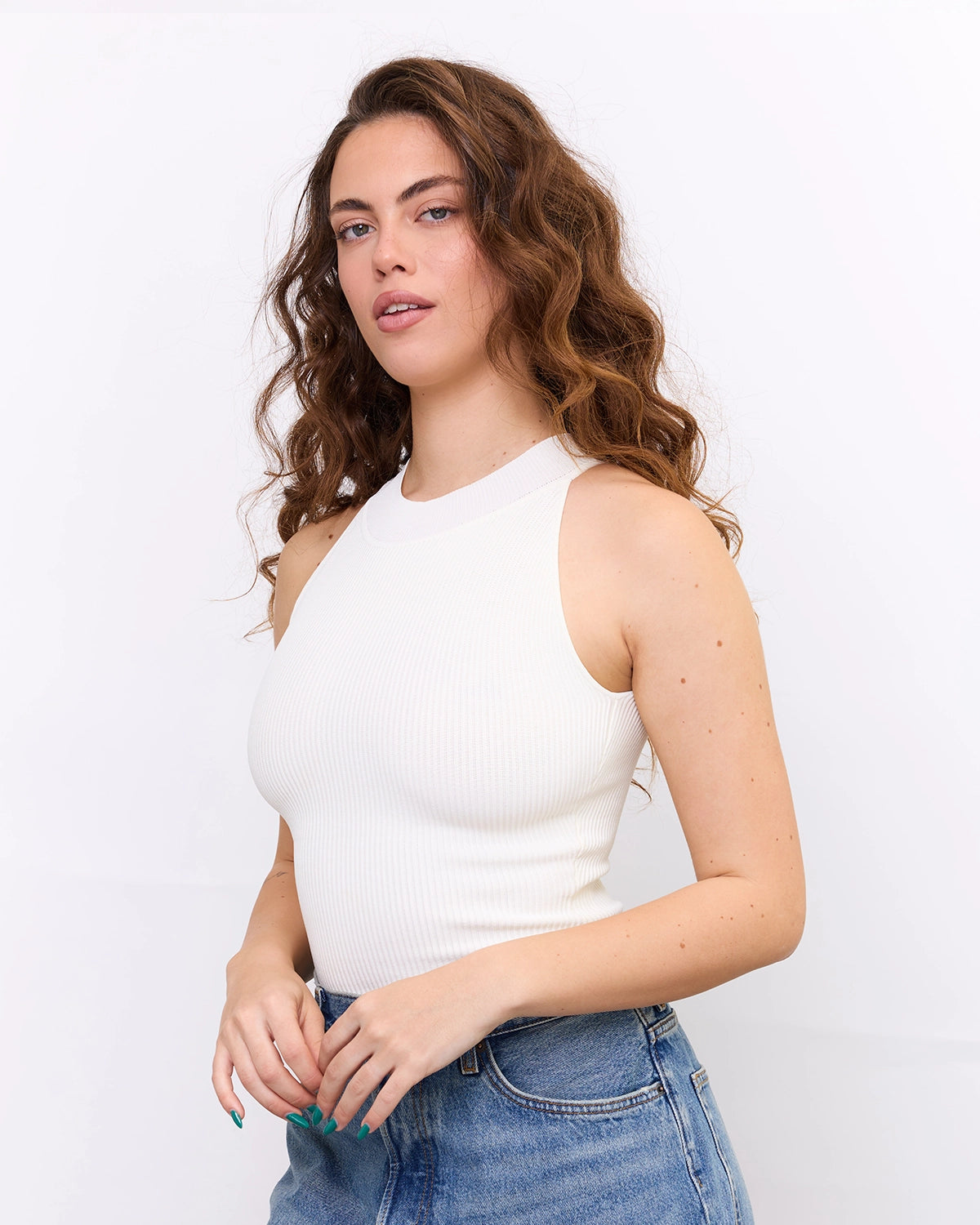 High Neck Top in Pearl, photo 8