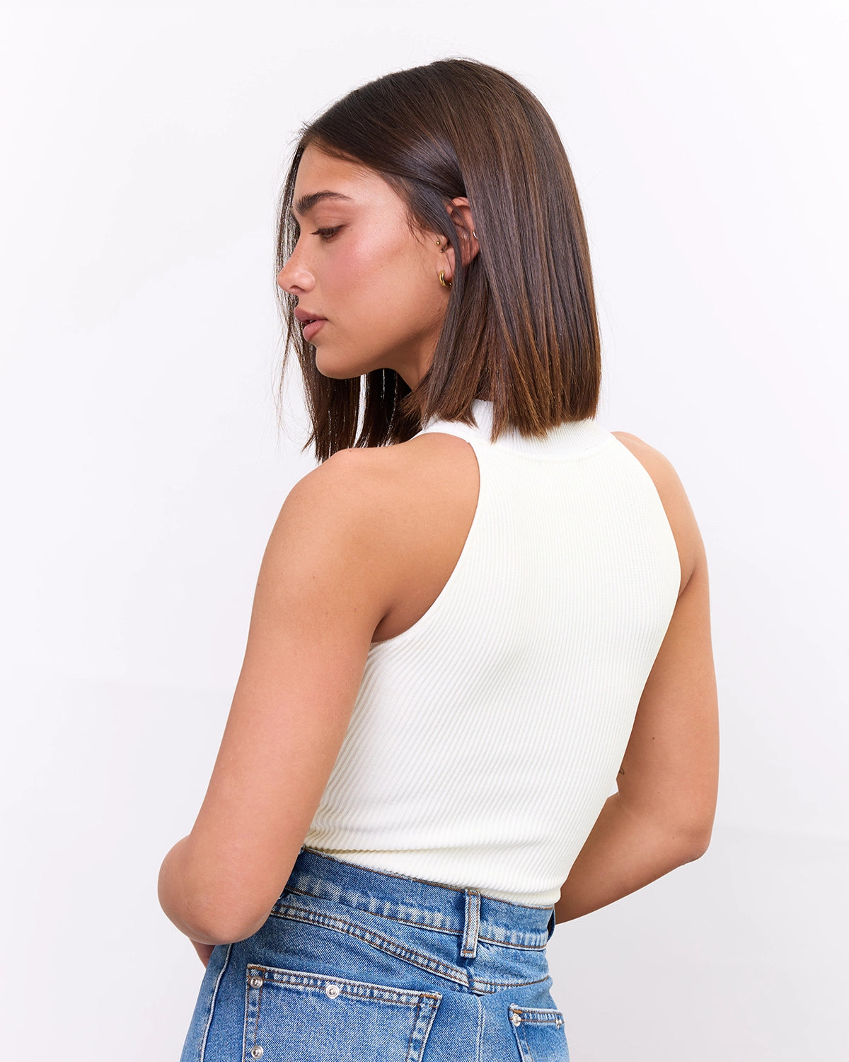 High Neck Top in Pearl, photo 5