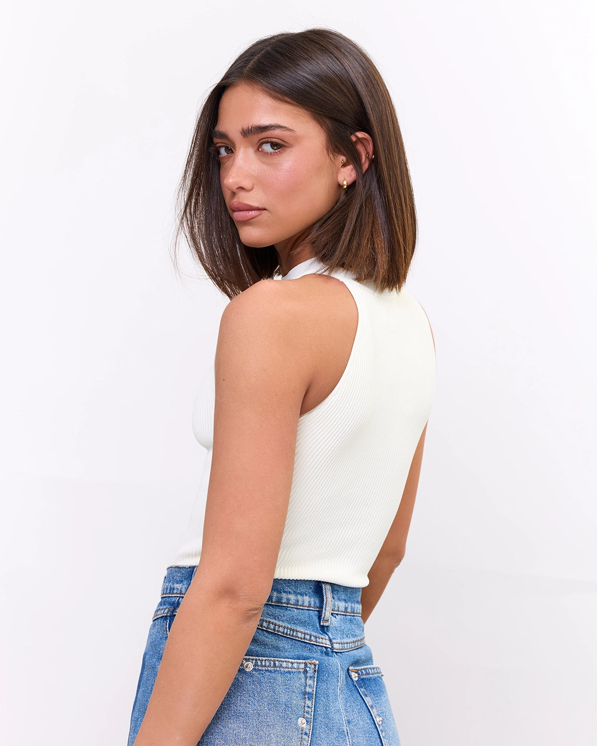 High Neck Top in Pearl, photo 7