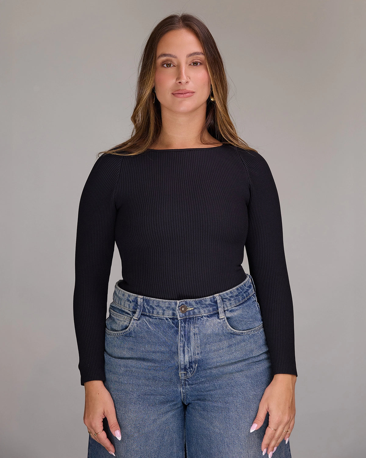 Long Sleeve Top in Black, photo 8