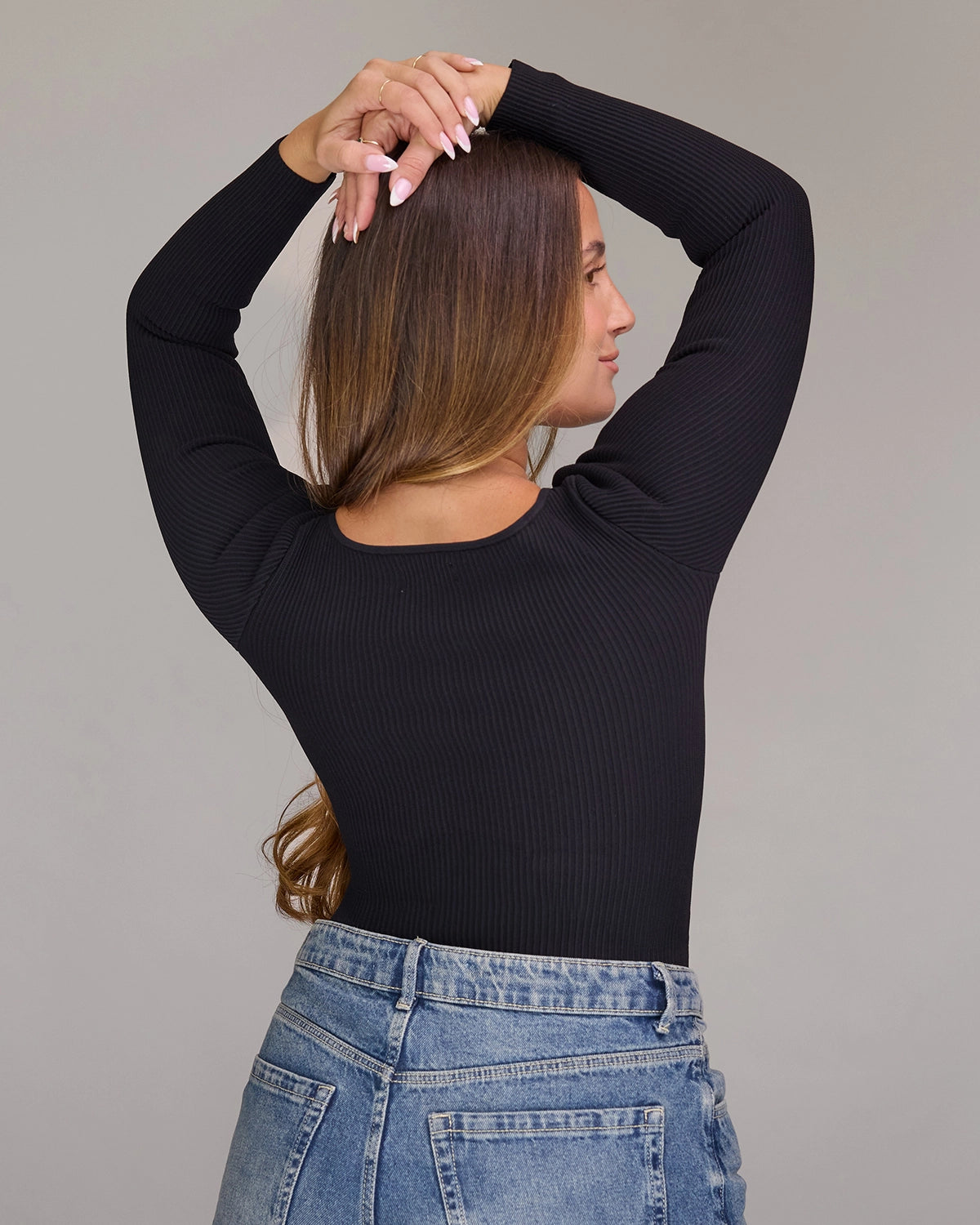 Long Sleeve Top in Black, photo 11