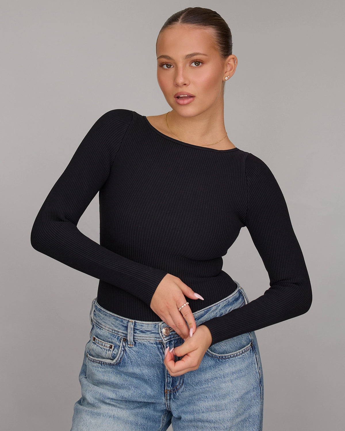 Long Sleeve Top in Black