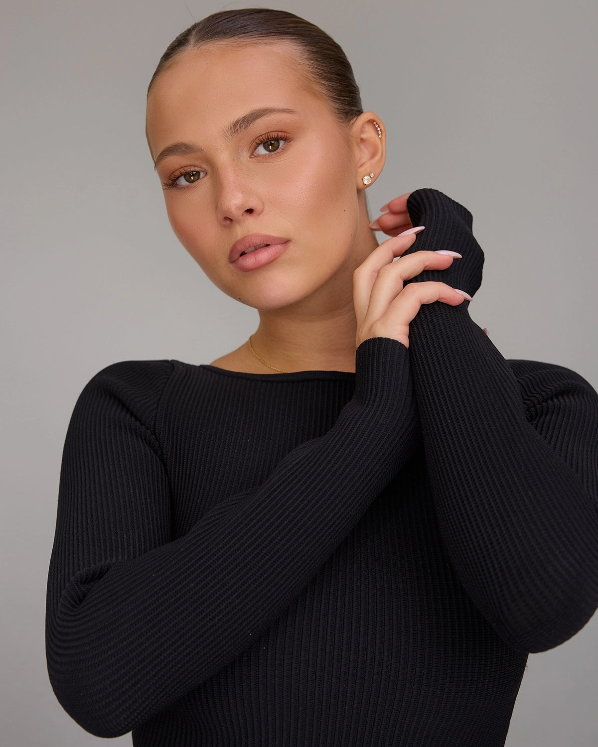 Long Sleeve Top in Black, photo 6