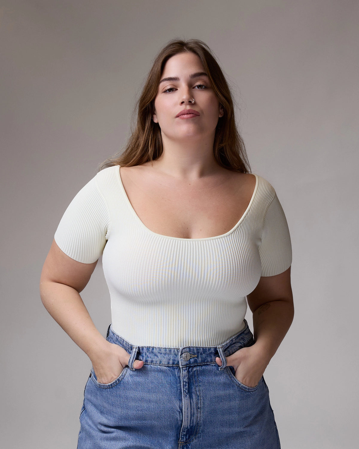Short Sleeve Top in Pearl, photo 8