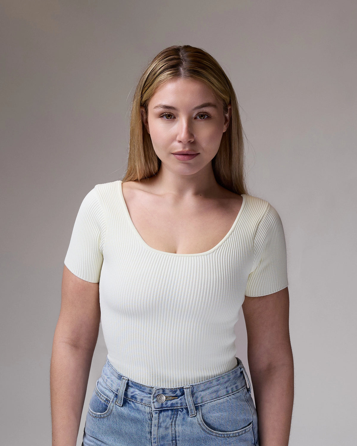 Short Sleeve Top in Pearl