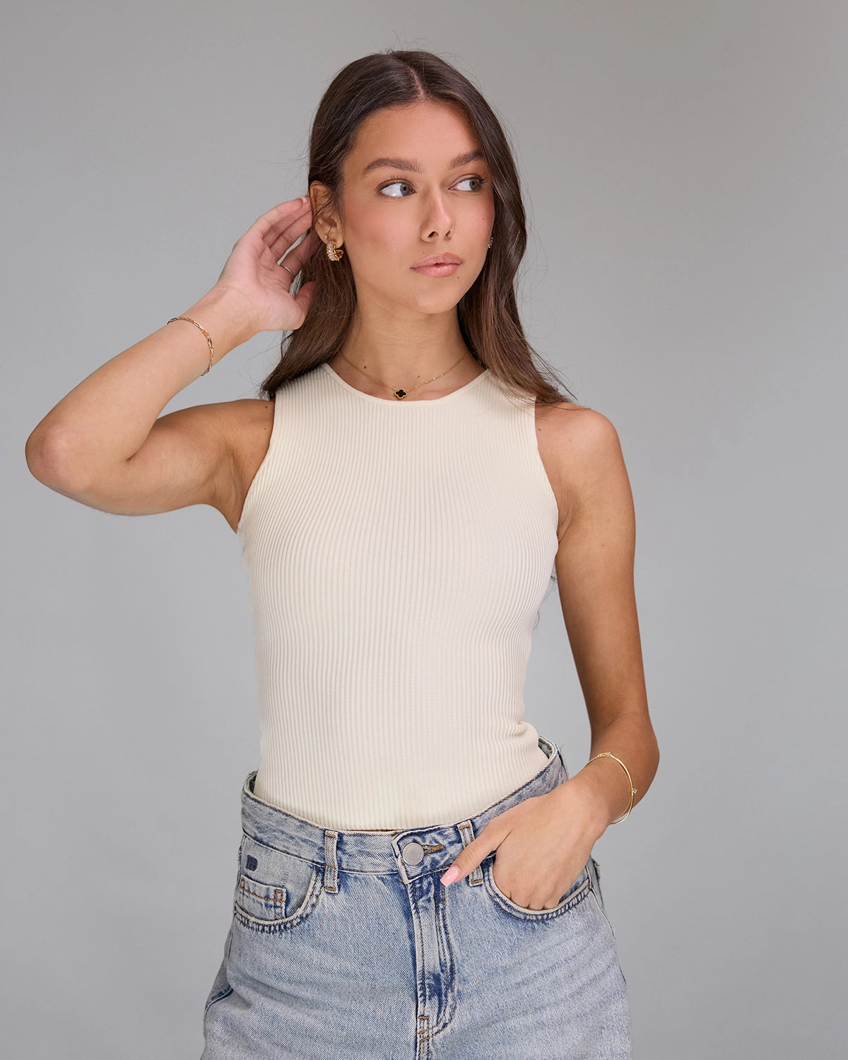 Racer Top in Pearl