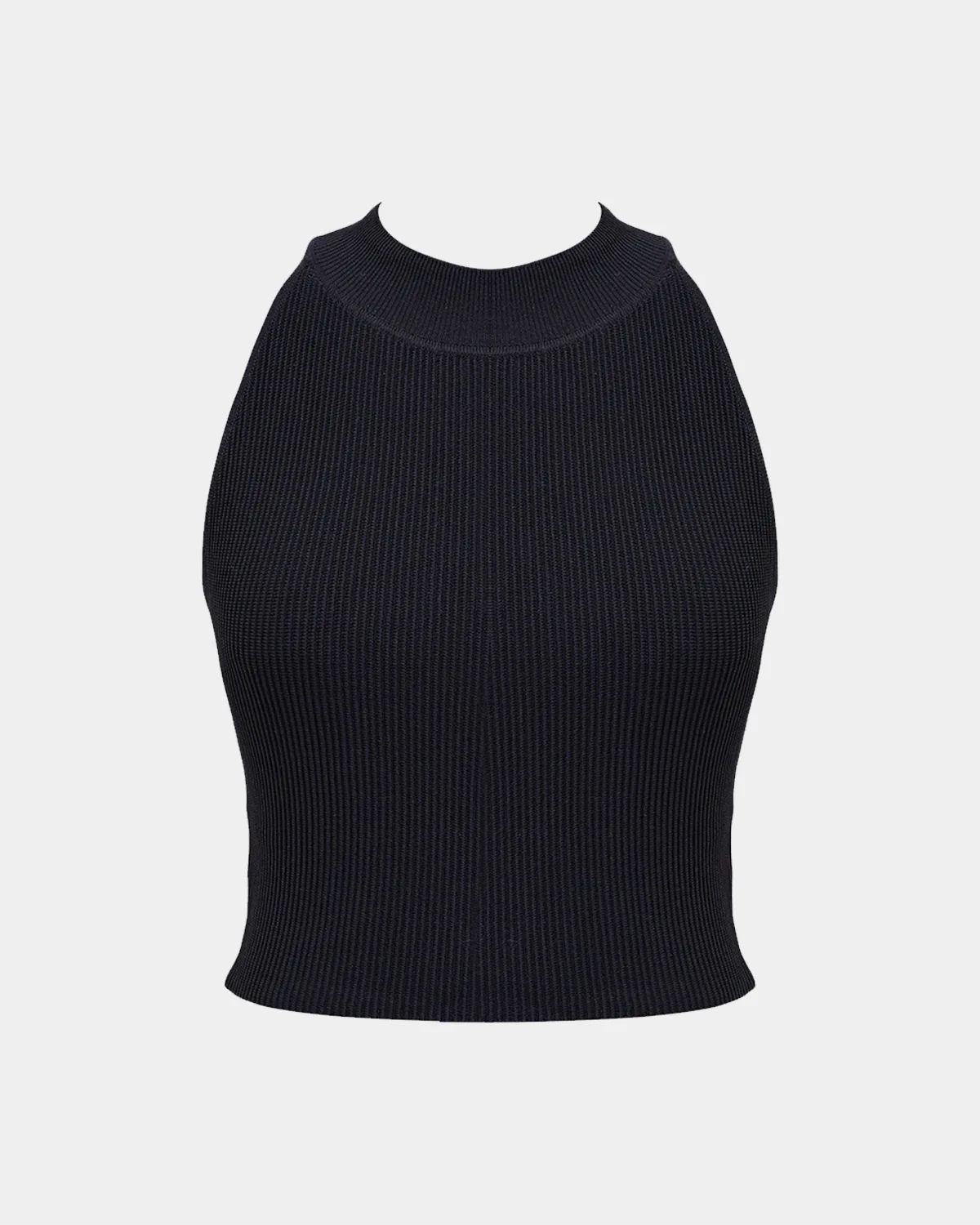High Neck Crop Top in Black, photo 3