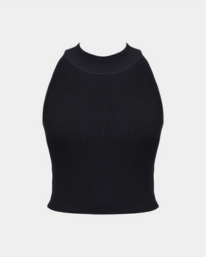 High Neck Crop Top — Black, image 3